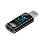 محول شحن مع شاشة رقمية، ذكر 8 دبابيس إلى أنثى Type-C بقوة 35 واط، ذكر Type-C إلى أنثى 8 دبابيس بقوة 35 واط، ذكر Type-C إلى أنثى Type-C بقوة 140 واط