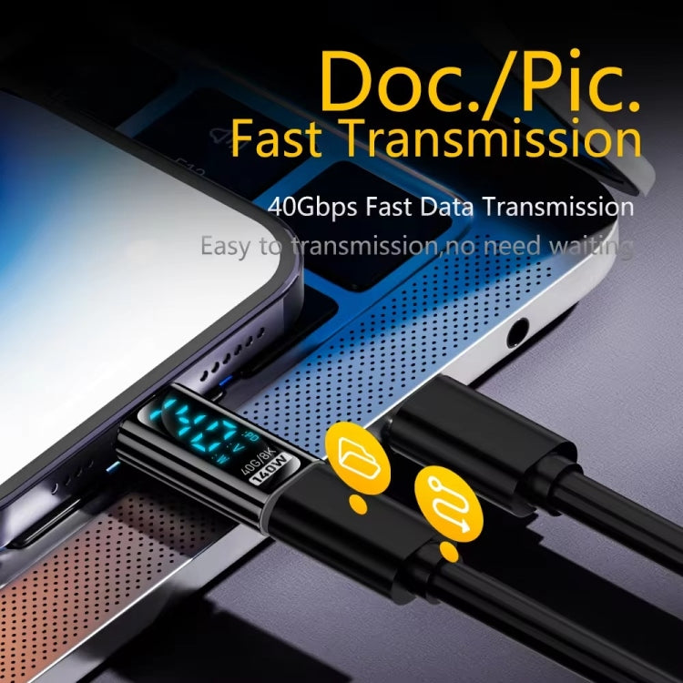 محول شحن مع شاشة رقمية، ذكر 8 دبابيس إلى أنثى Type-C بقوة 35 واط، ذكر Type-C إلى أنثى 8 دبابيس بقوة 35 واط، ذكر Type-C إلى أنثى Type-C بقوة 140 واط
