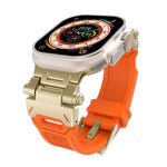 سوار ساعة من TPU مع موصل من الفولاذ المقاوم للصدأ، لسلسلة Apple Watch SE 2023 مقاس 44مم، لسلسلة Apple Watch Ultra 2 مقاس 49مم