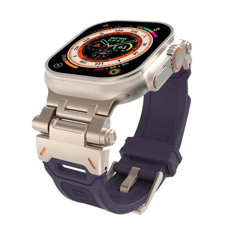 سوار ساعة من TPU مع موصل من الفولاذ المقاوم للصدأ، لسلسلة Apple Watch SE 2023 مقاس 44مم، لسلسلة Apple Watch Ultra 2 مقاس 49مم