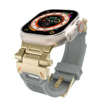 سوار ساعة من TPU مع موصل من الفولاذ المقاوم للصدأ، لسلسلة Apple Watch 7 مقاس 45مم، لسلسلة Apple Watch SE مقاس 44مم