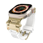 سوار ساعة من TPU مع موصل من الفولاذ المقاوم للصدأ، لسلسلة Apple Watch 7 مقاس 45مم، لسلسلة Apple Watch SE مقاس 44مم