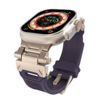 سوار ساعة من TPU مع موصل من الفولاذ المقاوم للصدأ، لسلسلة Apple Watch 7 مقاس 45مم، لسلسلة Apple Watch SE مقاس 44مم