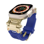 سوار ساعة من TPU مع موصل من الفولاذ المقاوم للصدأ، لسلسلة Apple Watch 4 مقاس 44مم، لسلسلة Apple Watch 3 مقاس 42مم
