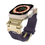 سوار ساعة من TPU مع موصل من الفولاذ المقاوم للصدأ، لسلسلة Apple Watch 4 مقاس 44مم، لسلسلة Apple Watch 3 مقاس 42مم