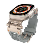 سوار ساعة من TPU مع موصل من الفولاذ المقاوم للصدأ، لسلسلة Apple Watch 4 مقاس 44مم، لسلسلة Apple Watch 3 مقاس 42مم