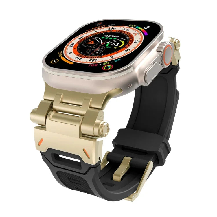 سوار ساعة من TPU مع موصل من الفولاذ المقاوم للصدأ، لسلسلة Apple Watch 4 مقاس 44مم، لسلسلة Apple Watch 3 مقاس 42مم