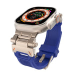 سوار ساعة من TPU مع موصل من الفولاذ المقاوم للصدأ، لسلسلة Apple Watch 4 مقاس 44مم، لسلسلة Apple Watch 3 مقاس 42مم
