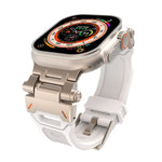 سوار ساعة من TPU مع موصل من الفولاذ المقاوم للصدأ، لسلسلة Apple Watch 4 مقاس 44مم، لسلسلة Apple Watch 3 مقاس 42مم