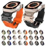 سوار ساعة من TPU مع موصل من الفولاذ المقاوم للصدأ، لسلسلة Apple Watch 7 مقاس 45مم، لسلسلة Apple Watch SE مقاس 44مم