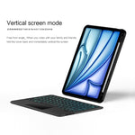 غطاء جلد ذكي قابل للفصل للوحة مفاتيح بلوتوث مع إضاءة خلفية / فتحة للقلم، لجهاز iPad Pro 13 2024، لجهاز iPad Air 13 2024، لجهاز iPad Air 11 2024، لجهاز iPad Pro 11 2024، لجهاز iPad 10.9 2022، لجهاز iPad 10.2 2021، لجهاز iPad mini 6