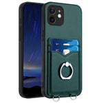 R20 Ring Card Holder Phone Case, For iPhone 13 mini, For iPhone 12, For iPhone 12 Pro Max, For iPhone 12 Pro, For iPhone 12 mini, For iPhone 11 Pro Max, For iPhone 11, For iPhone 11 Pro
