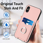 حافظة هاتف مع حامل بطاقة وخاتم R20، لهواتف iPhone XS / X، لهاتف iPhone XR، لهاتف iPhone XS Max، لهواتف iPhone 8 Plus / 7 Plus