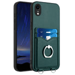 حافظة هاتف مع حامل بطاقة وخاتم R20، لهواتف iPhone XS / X، لهاتف iPhone XR، لهاتف iPhone XS Max، لهواتف iPhone 8 Plus / 7 Plus