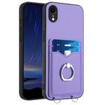 حافظة هاتف مع حامل بطاقة وخاتم R20، لهواتف iPhone XS / X، لهاتف iPhone XR، لهاتف iPhone XS Max، لهواتف iPhone 8 Plus / 7 Plus