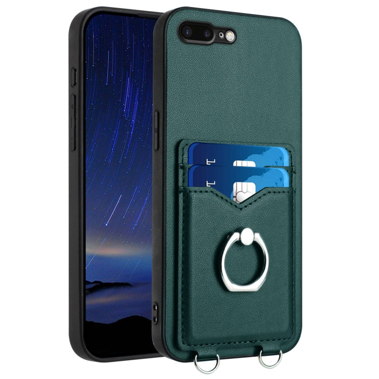حافظة هاتف مع حامل بطاقة وخاتم R20، لهواتف iPhone XS / X، لهاتف iPhone XR، لهاتف iPhone XS Max، لهواتف iPhone 8 Plus / 7 Plus