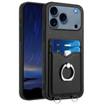 حافظة هاتف مع حامل بطاقة وخاتم R20، لهاتف iPhone 17 Pro Max، لهاتف iPhone 17 Pro، لهاتف iPhone 17، لهاتف iPhone Air، لهاتف iPhone 15 Pro Max، لهاتف iPhone 15 Pro، لهاتف iPhone 15 Plus، لهاتف iPhone 15