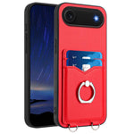 حافظة هاتف مع حامل بطاقة وخاتم R20، لهاتف iPhone 17 Pro Max، لهاتف iPhone 17 Pro، لهاتف iPhone 17، لهاتف iPhone Air، لهاتف iPhone 15 Pro Max، لهاتف iPhone 15 Pro، لهاتف iPhone 15 Plus، لهاتف iPhone 15