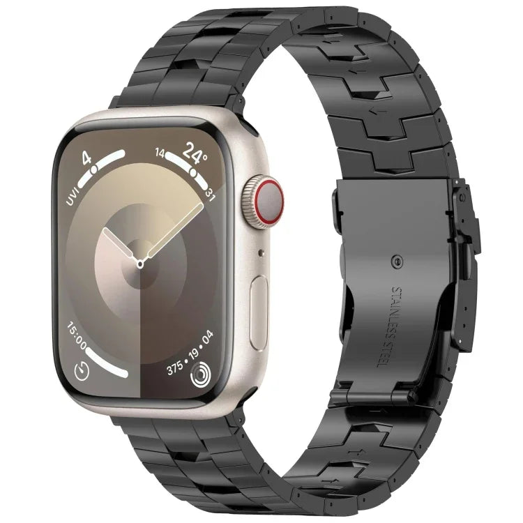 سوار ساعة من سبيكة التيتانيوم مع إبزيم أمان على شكل حبات الأرز، لسلسلة Apple Watch 5 مقاس 44مم، لسلسلة Apple Watch 4 مقاس 44مم، لسلسلة Apple Watch 3 مقاس 42مم
