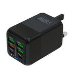 شاحن متعدد المنافذ 150 واط 4 × USB + 2 × USB-C / Type-C، قابس الاتحاد الأوروبي، قابس الولايات المتحدة، قابس المملكة المتحدة