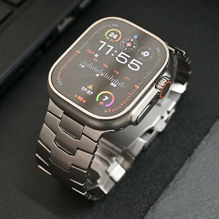 26mm Oracle Safety Buckle Titanium Alloy Watch Band, For Apple Watch SE 2023 44mm, For Apple Watch Ultra 2 49mm, For Apple Watch Series 9 45mm, For Apple Watch Ultra 49mm, For Apple Watch Series 8 45mm, For Apple Watch SE 2022 44mm                     ...