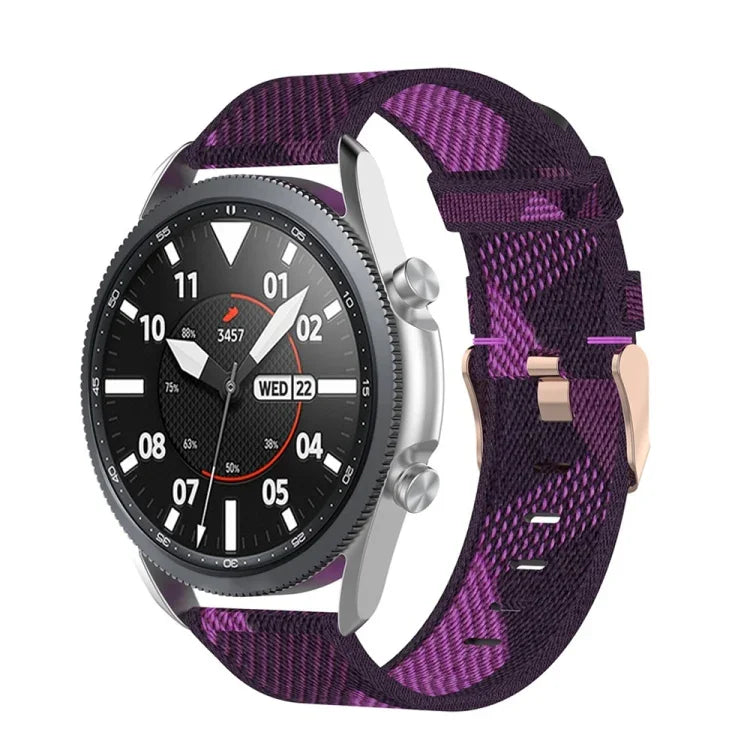 Woven Nylon Textured Strap, Size: Free Size 22mm, For Galaxy Watch 3 45mm