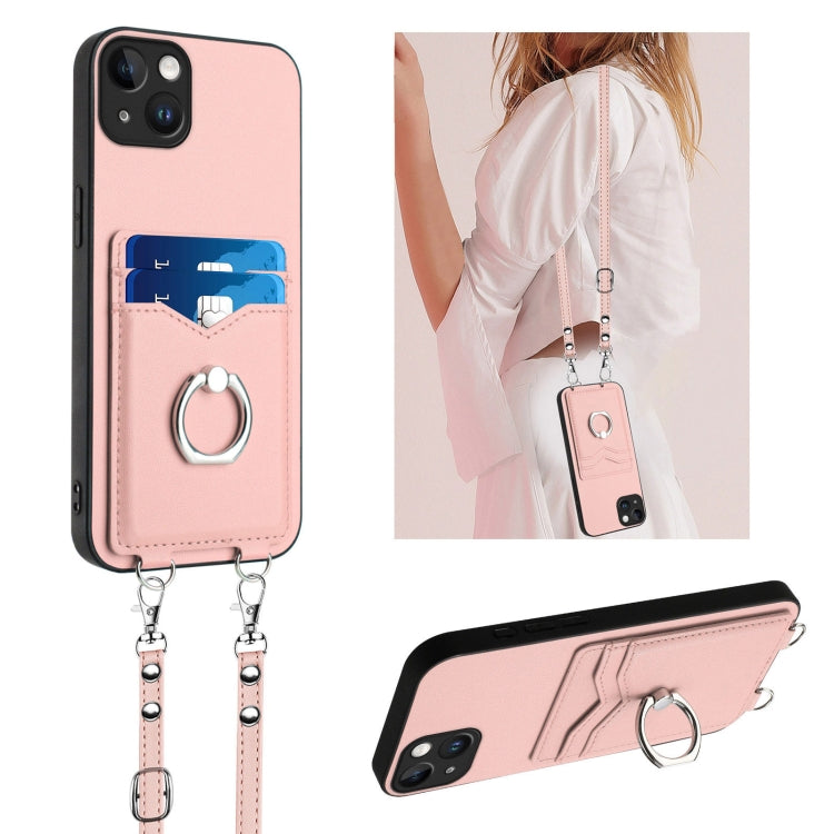 حافظة هاتف بحامل بطاقات بحلقة وحبل عابر للجسم R20، لهواتف iPhone 14 Plus، iPhone 14، iPhone 14 Pro، iPhone 14 Pro Max، iPhone SE 2022 / SE 2020 / 8، iPhone 13 Pro Max، iPhone 13 Pro، iPhone 13