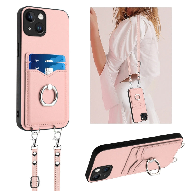 حافظة هاتف بحامل بطاقات بحلقة وحبل عابر للجسم R20، لهواتف iPhone 14 Plus، iPhone 14، iPhone 14 Pro، iPhone 14 Pro Max، iPhone SE 2022 / SE 2020 / 8، iPhone 13 Pro Max، iPhone 13 Pro، iPhone 13