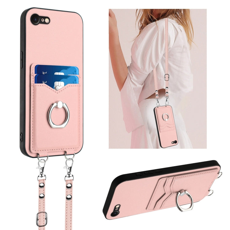 حافظة هاتف بحامل بطاقات بحلقة وحبل عابر للجسم R20، لهواتف iPhone 14 Plus، iPhone 14، iPhone 14 Pro، iPhone 14 Pro Max، iPhone SE 2022 / SE 2020 / 8، iPhone 13 Pro Max، iPhone 13 Pro، iPhone 13