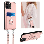حافظة هاتف بحامل بطاقات بحلقة وحبل عابر للجسم R20، لهواتف iPhone 14 Plus، iPhone 14، iPhone 14 Pro، iPhone 14 Pro Max، iPhone SE 2022 / SE 2020 / 8، iPhone 13 Pro Max، iPhone 13 Pro، iPhone 13