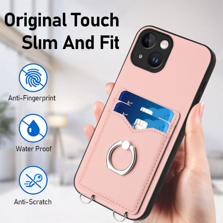 حافظة هاتف بحامل بطاقات بحلقة وحبل عابر للجسم R20، لهواتف iPhone 13 mini، iPhone 12، iPhone 12 Pro Max، iPhone 12 Pro، iPhone 12 mini، iPhone 11 Pro Max، iPhone 11، iPhone 11 Pro