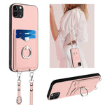 حافظة هاتف بحامل بطاقات بحلقة وحبل عابر للجسم R20، لهواتف iPhone 13 mini، iPhone 12، iPhone 12 Pro Max، iPhone 12 Pro، iPhone 12 mini، iPhone 11 Pro Max، iPhone 11، iPhone 11 Pro