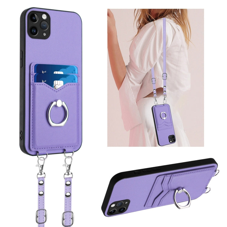 حافظة هاتف بحامل بطاقات بحلقة وحبل عابر للجسم R20، لهواتف iPhone 13 mini، iPhone 12، iPhone 12 Pro Max، iPhone 12 Pro، iPhone 12 mini، iPhone 11 Pro Max، iPhone 11، iPhone 11 Pro