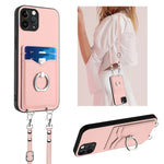 حافظة هاتف بحامل بطاقات بحلقة وحبل عابر للجسم R20، لهواتف iPhone 13 mini، iPhone 12، iPhone 12 Pro Max، iPhone 12 Pro، iPhone 12 mini، iPhone 11 Pro Max، iPhone 11، iPhone 11 Pro