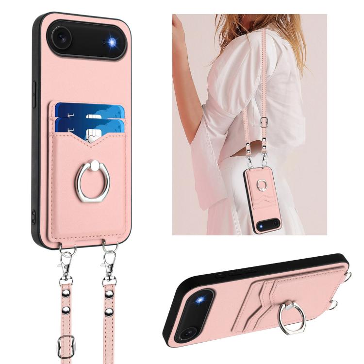 حافظة هاتف مع حامل بطاقة وخاتم R20 بحبل كروس بودي، لهاتف iPhone 17 Pro Max، لهاتف iPhone 17 Pro، لهاتف iPhone 17، لهاتف iPhone Air، لهاتف iPhone 15 Pro Max، لهاتف iPhone 15 Pro، لهاتف iPhone 15 Plus، لهاتف iPhone 15