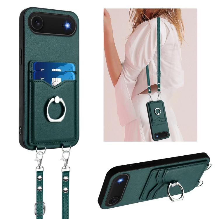 حافظة هاتف مع حامل بطاقة وخاتم R20 بحبل كروس بودي، لهاتف iPhone 17 Pro Max، لهاتف iPhone 17 Pro، لهاتف iPhone 17، لهاتف iPhone Air، لهاتف iPhone 15 Pro Max، لهاتف iPhone 15 Pro، لهاتف iPhone 15 Plus، لهاتف iPhone 15