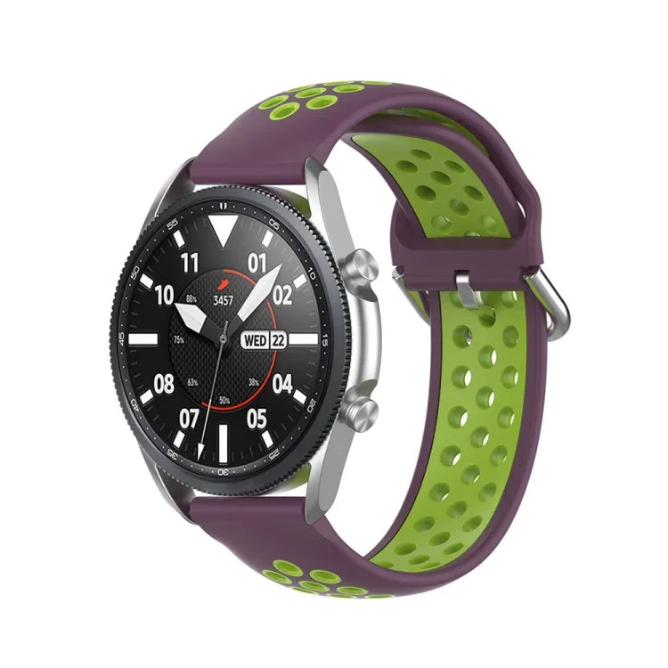 سوار رياضي من السيليكون بلونين، الحجم: 22مم، لساعات Galaxy Watch 3 مقاس 45مم
