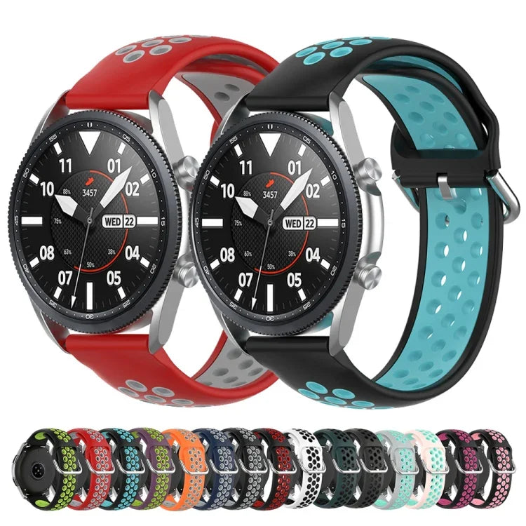 سوار رياضي من السيليكون بلونين، الحجم: 22مم، لساعات Galaxy Watch 3 مقاس 45مم