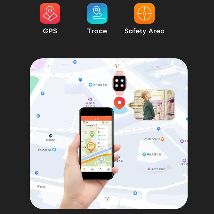 ساعة ذكية رياضية للأطفال K20 بشاشة 1.81 بوصة، تدعم مكالمات الفيديو / إشعارات الرسائل / GPS / واي فاي / ذكاء اصطناعي