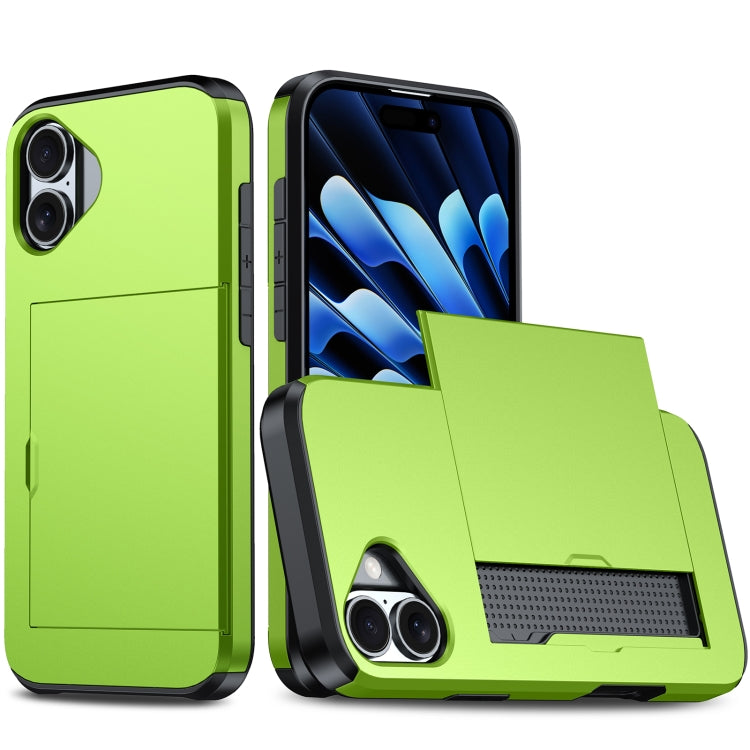 غطاء هاتف مضاد للصدمات مع فتحة بطاقة، لهاتف iPhone 16