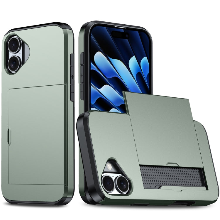 غطاء هاتف مضاد للصدمات مع فتحة بطاقة، لهاتف iPhone 16