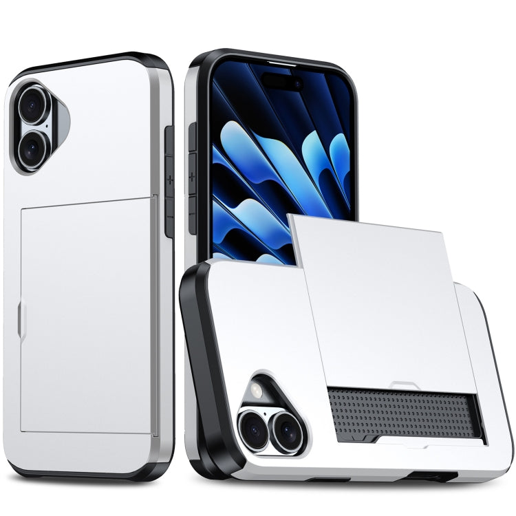 غطاء هاتف مضاد للصدمات مع فتحة بطاقة، لهاتف iPhone 16