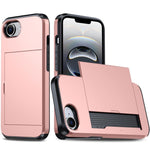 غطاء هاتف مضاد للصدمات مع فتحة بطاقة، لهواتف iPhone 17e / 16e، iPhone 17 Pro Max، iPhone 17 Pro، iPhone 17