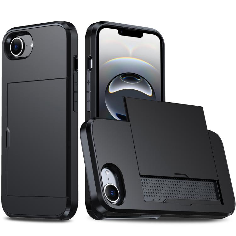 غطاء هاتف مضاد للصدمات مع فتحة بطاقة، لهواتف iPhone 17e / 16e، iPhone 17 Pro Max، iPhone 17 Pro، iPhone 17