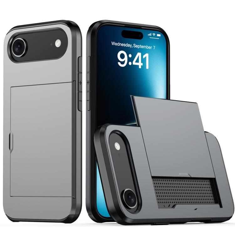 غطاء هاتف مضاد للصدمات مع فتحة بطاقة، لهواتف iPhone Air، iPhone 16 Pro Max، iPhone 16 Pro، iPhone 16 Plus