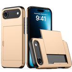 غطاء هاتف مضاد للصدمات مع فتحة بطاقة، لهواتف iPhone Air، iPhone 16 Pro Max، iPhone 16 Pro، iPhone 16 Plus