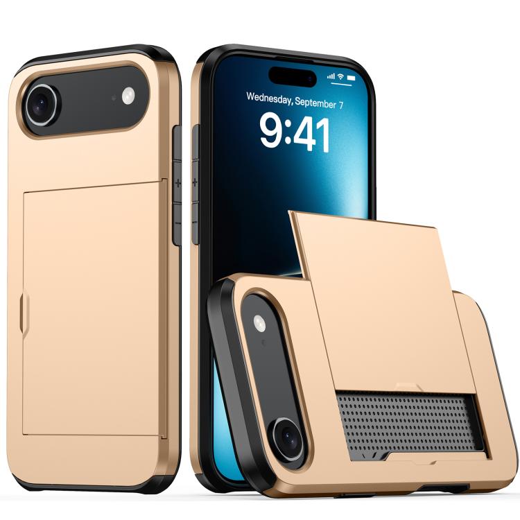 غطاء هاتف مضاد للصدمات مع فتحة بطاقة، لهواتف iPhone Air، iPhone 16 Pro Max، iPhone 16 Pro، iPhone 16 Plus