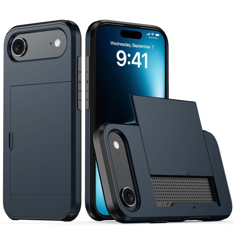 غطاء هاتف مضاد للصدمات مع فتحة بطاقة، لهواتف iPhone Air، iPhone 16 Pro Max، iPhone 16 Pro، iPhone 16 Plus