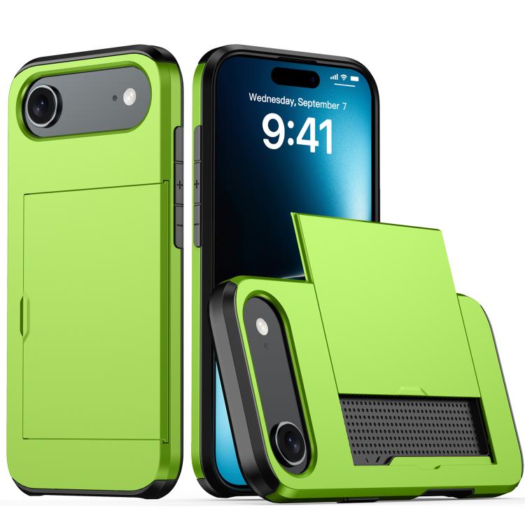 غطاء هاتف مضاد للصدمات مع فتحة بطاقة، لهواتف iPhone Air، iPhone 16 Pro Max، iPhone 16 Pro، iPhone 16 Plus