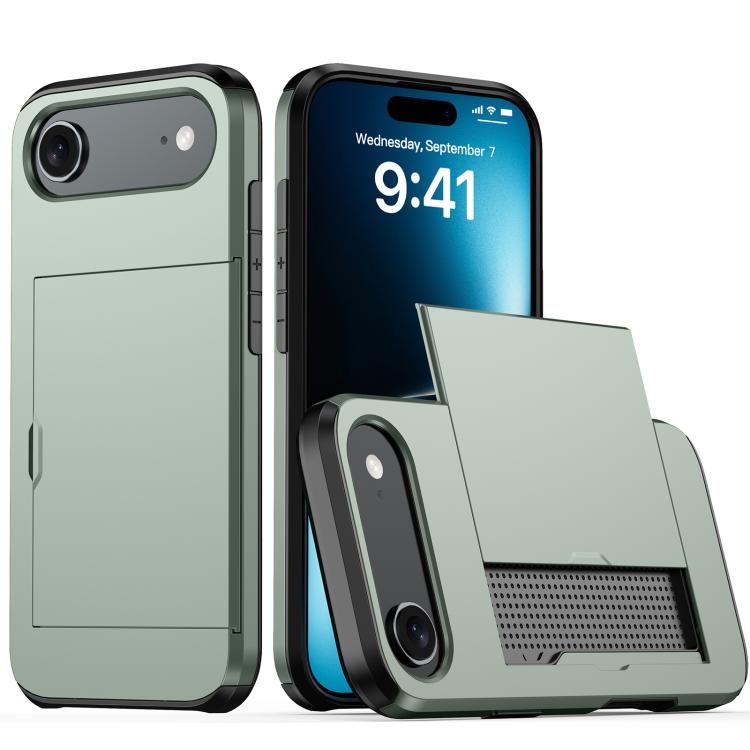 غطاء هاتف مضاد للصدمات مع فتحة بطاقة، لهواتف iPhone Air، iPhone 16 Pro Max، iPhone 16 Pro، iPhone 16 Plus